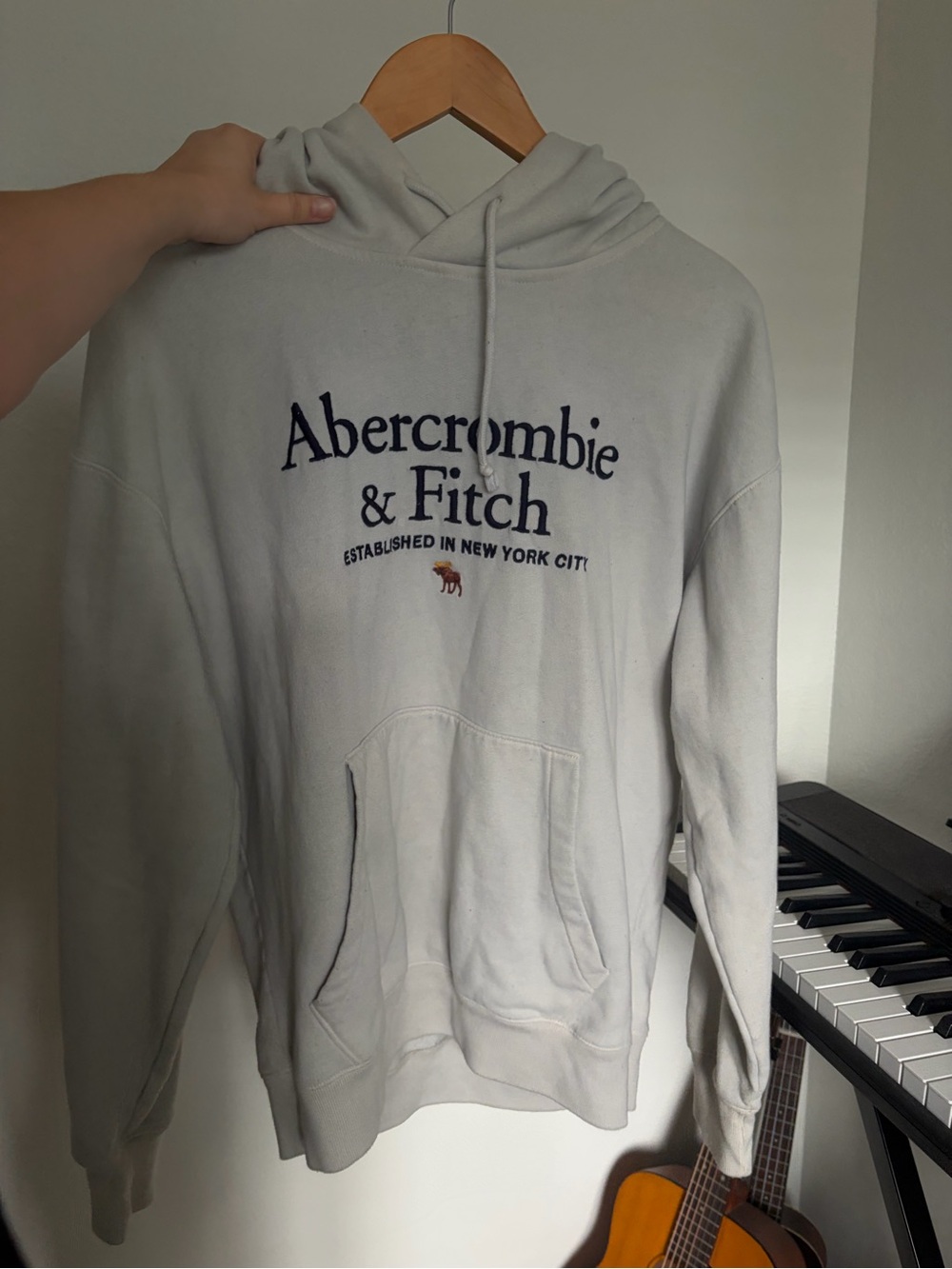 Abercrombie & Fitch women’s Light Gray Logo Hoodie